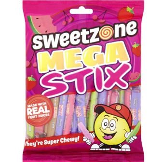 Sweetzone Bags 12x200g MEGA STIX