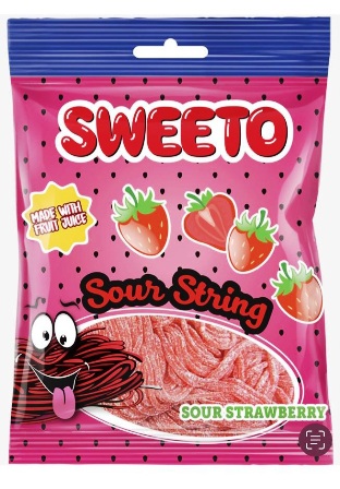 Sweeto 80gx12 Sour Strings STRAWBERRY