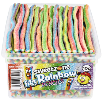10p Tubs Pencils Fizzy Rainbow