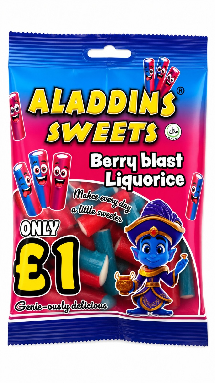 Aladdin's £1 Berry Blast Liquorice ×12 (Berryblast Bites)