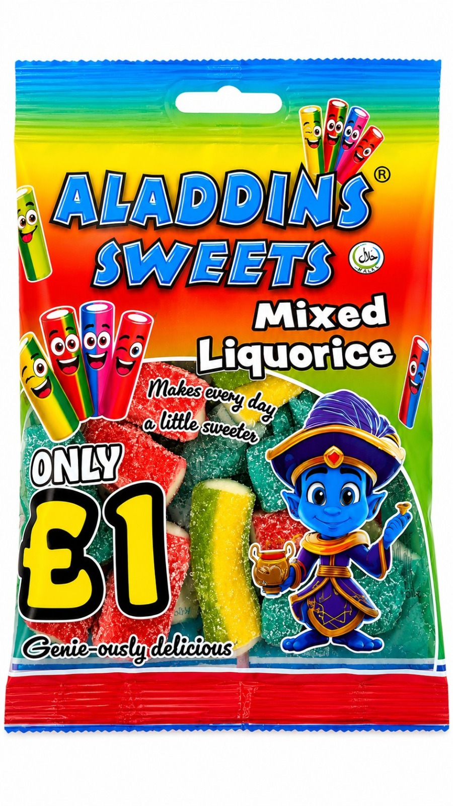 Aladdin's £1 Fizzy Mixed Liquorice ×12 (Sour Mixed Bite)